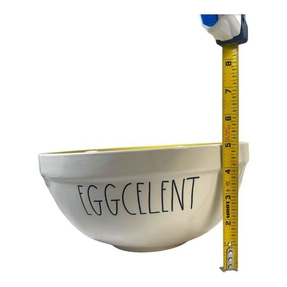 Rae Dunn Magenta Eggcellent & Eggceptional Egg Nesting Ceramic Bowls Set Yellow - Picture 16 of 16